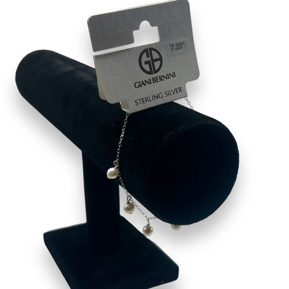 NEW Quiet Luxury Cultured Freshwater Pearl Dangle Drop Sterling Silver Bracelet - Picture 10 of 12